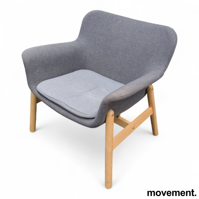 Vedbo Mørk grå, pute i blågrå, ben - 1 / 2