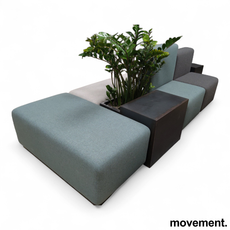 Loungemøbel med plantekasse Grått - 2 / 3