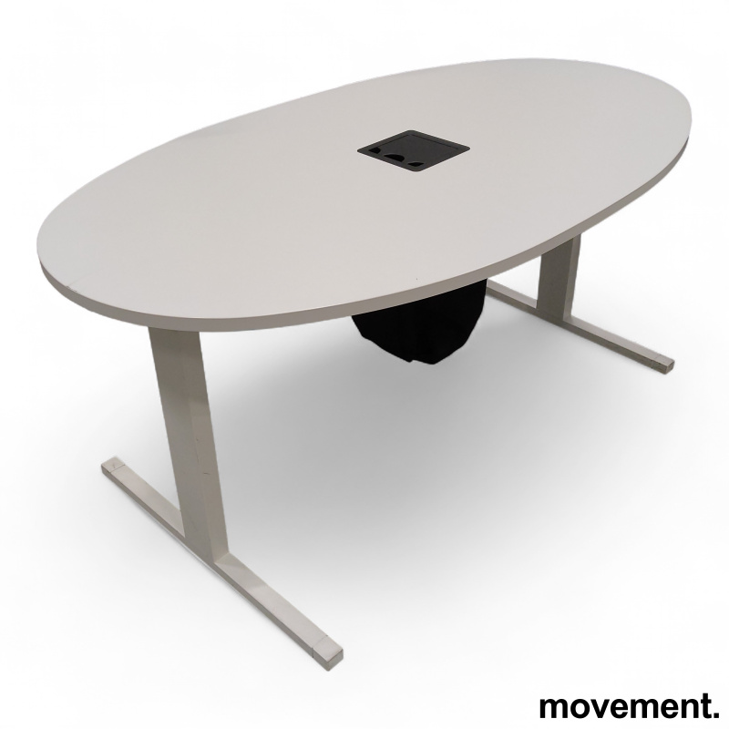 Møtebord 160x90cm, ovalt Hvit, - 1 / 2