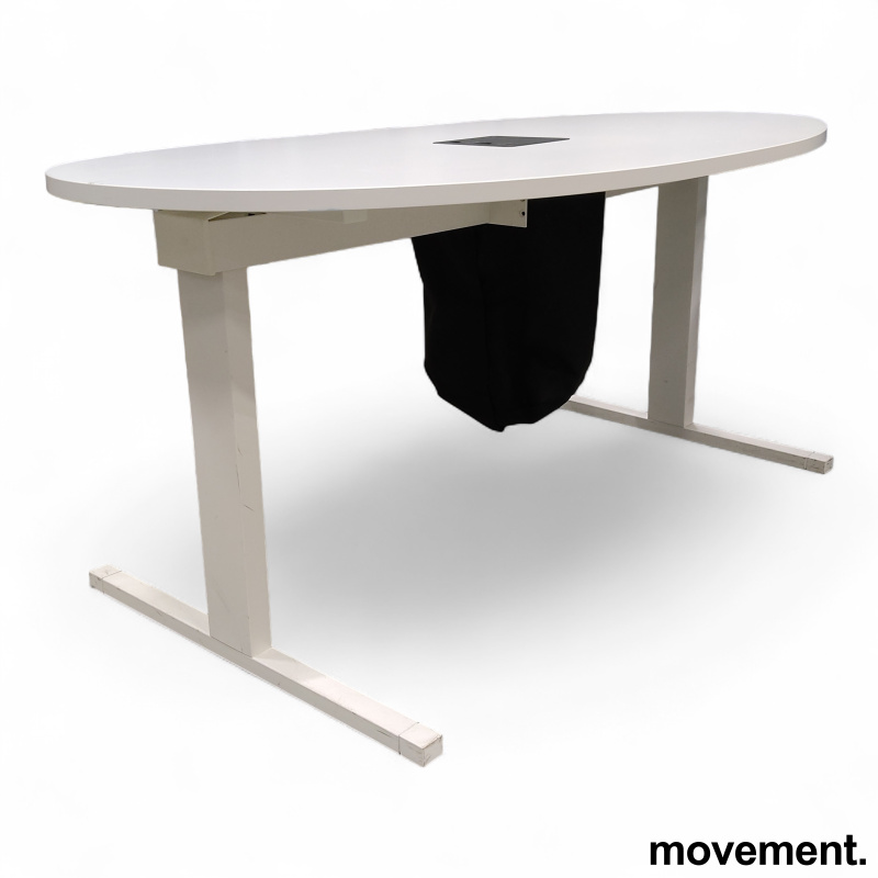 Møtebord 160x90cm, ovalt Hvit, - 2 / 2