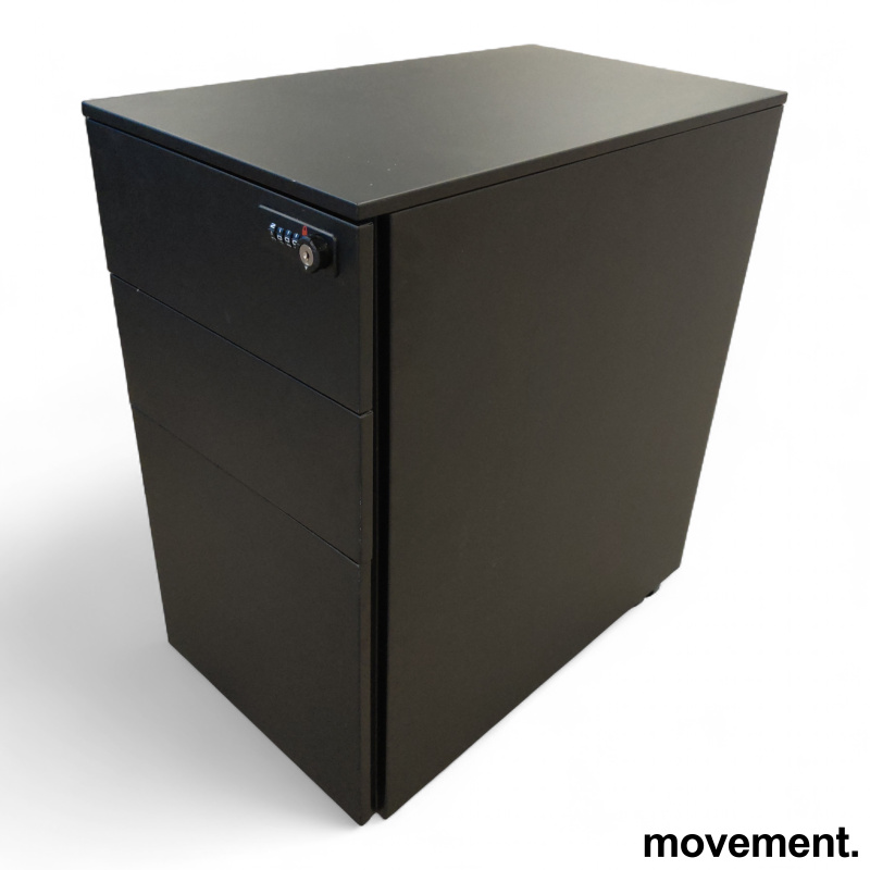 Stk. 28 Skuffeseksjon 3skuffer 30x52x60cm Sort, Pent brukt WeWork