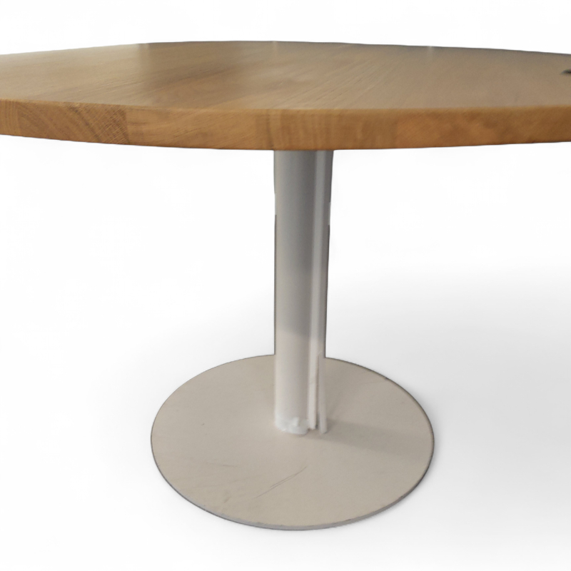 Møtebord Ø=120cm Heltre eik plate,