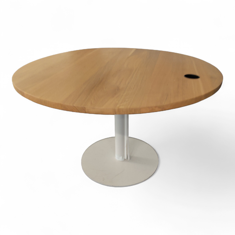 Møtebord Ø=120cm Heltre eik plate,