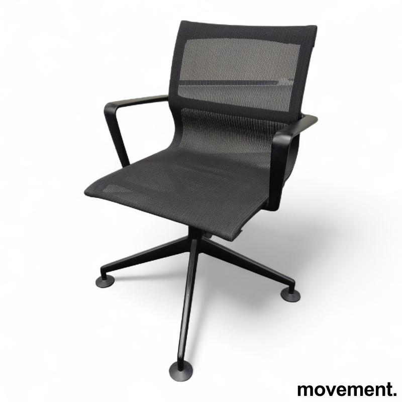 Stk. 2 Physix Conferanse Sort mesh sorte armlener og glidere, Pent brukt vitra 4.