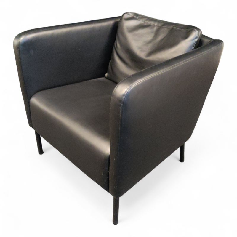 Ekerö lenestol Sort skinn, Pent