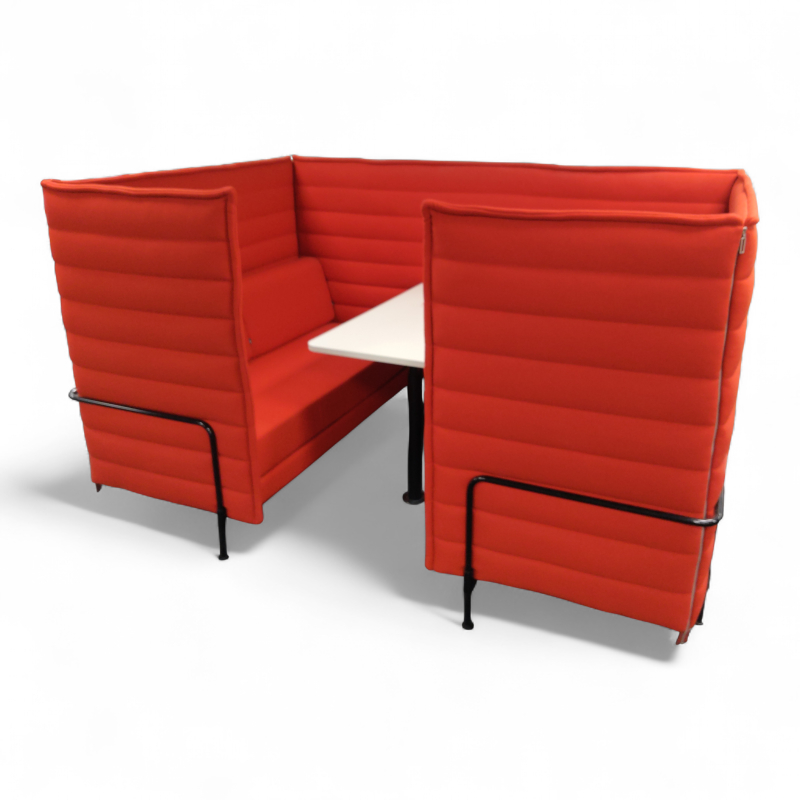 Alcove Cabin m/bord Rødt stoff hvit