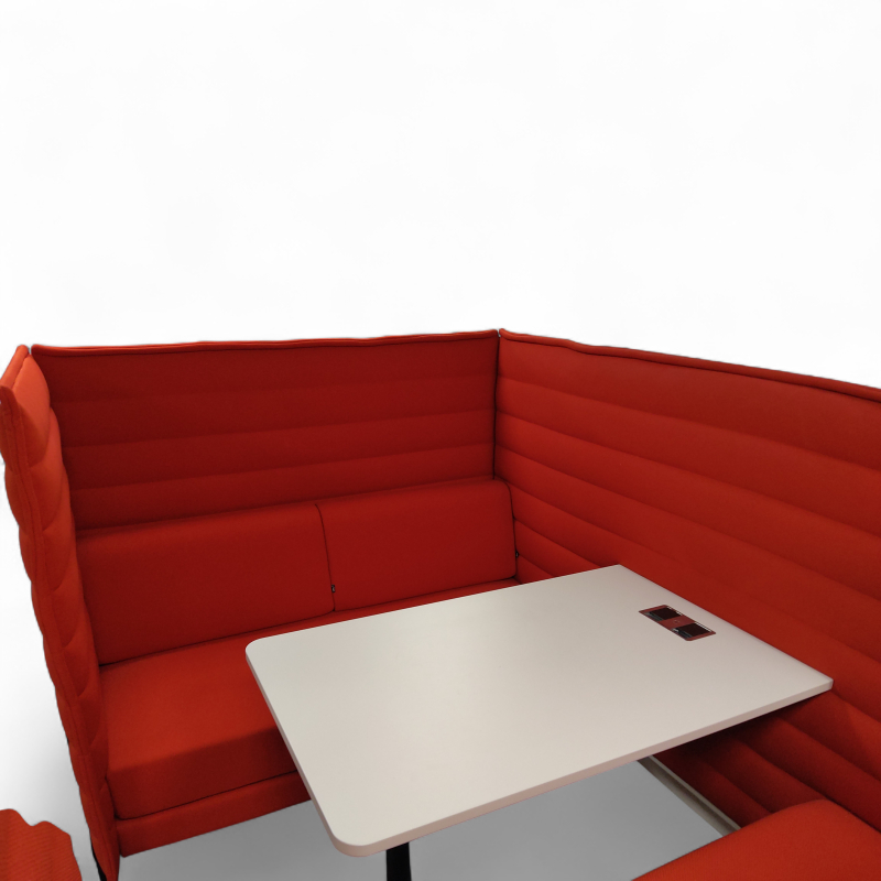 Alcove Cabin m/bord Rødt stoff hvit