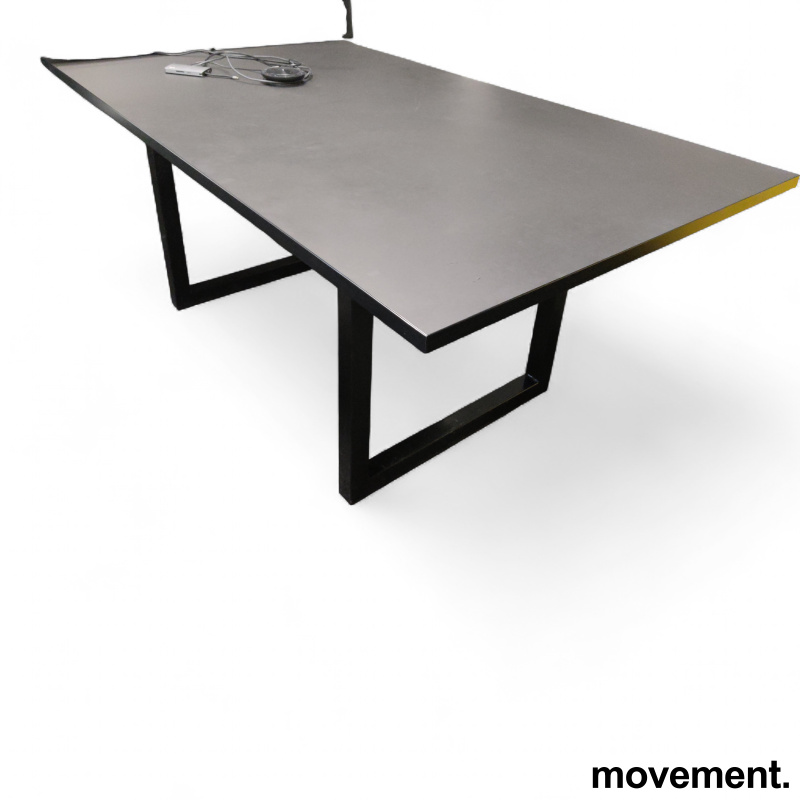 Solgt!Møtebord 180x100cm Sort linoleum, - 1 / 2