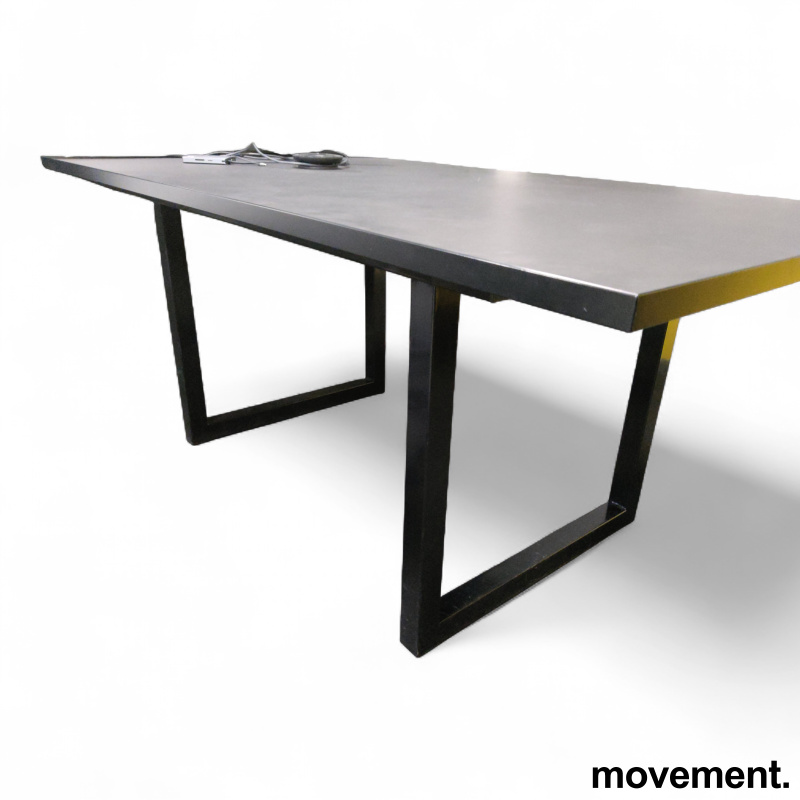 Solgt!Møtebord 180x100cm Sort linoleum, - 2 / 2