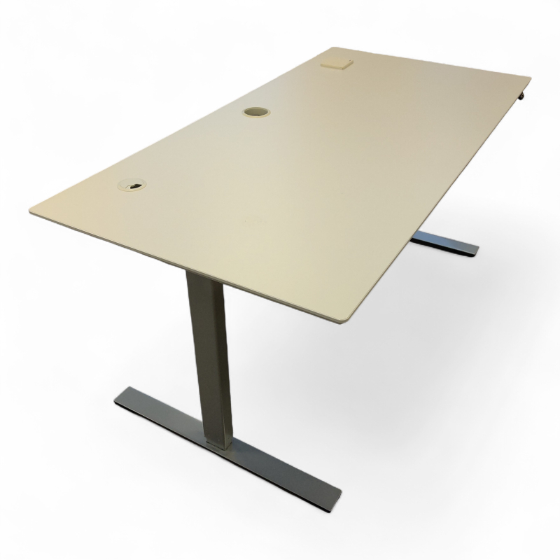 Delta 160x80cm Hvit laminat, grått