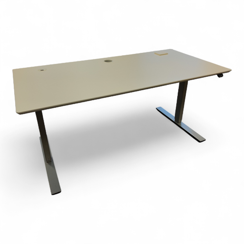 Delta 160x80cm Hvit laminat, grått