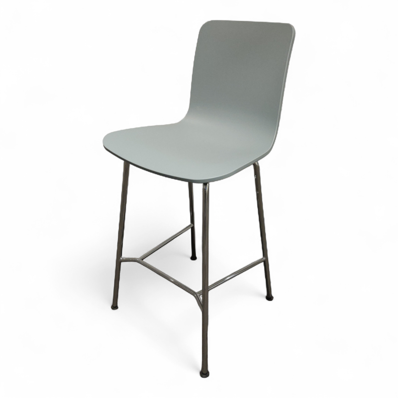 Hal barstol 68cm Isblå, ben i krom,