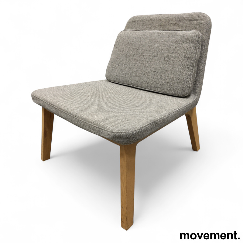 Lean loungestol Grått stoff, ben i - 2 / 3