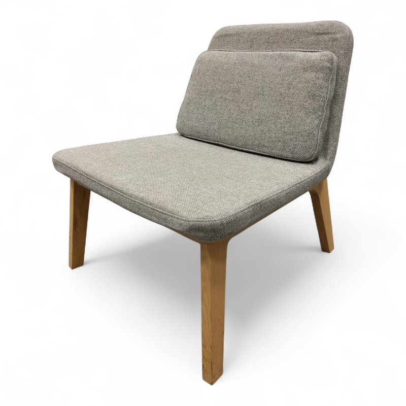 Lean loungestol Grått stoff, ben i