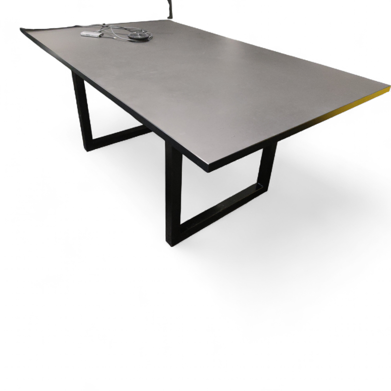 Møtebord 180x100cm Sort linoleum,