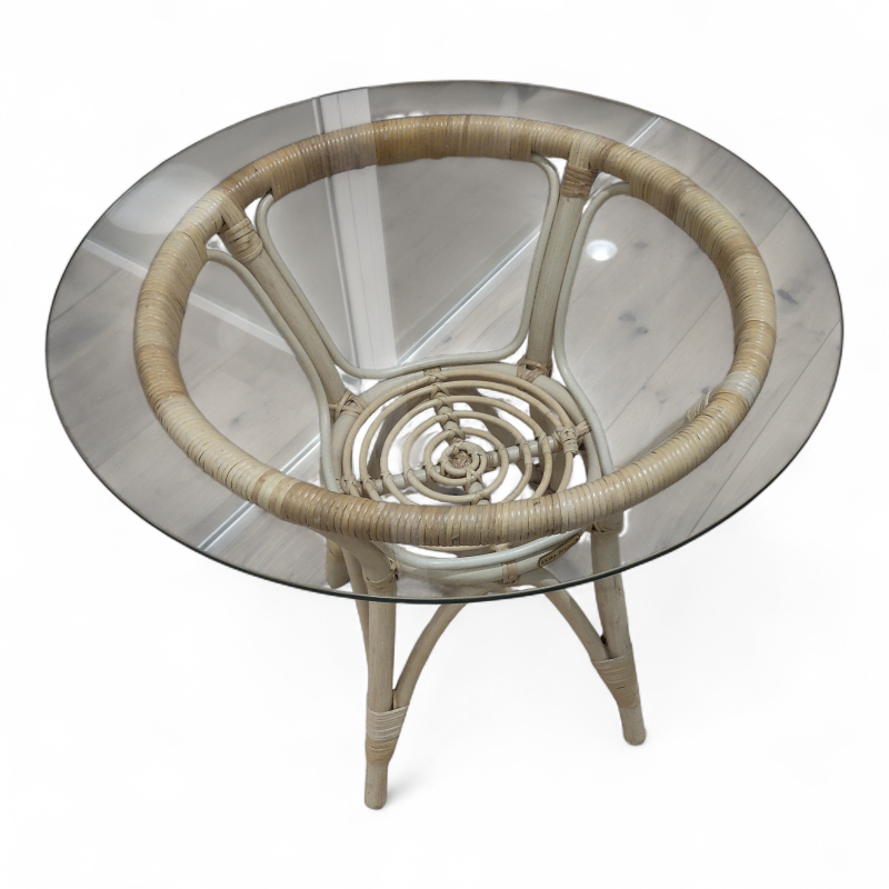 Tony Ø=60cm Rotting med glassplate,