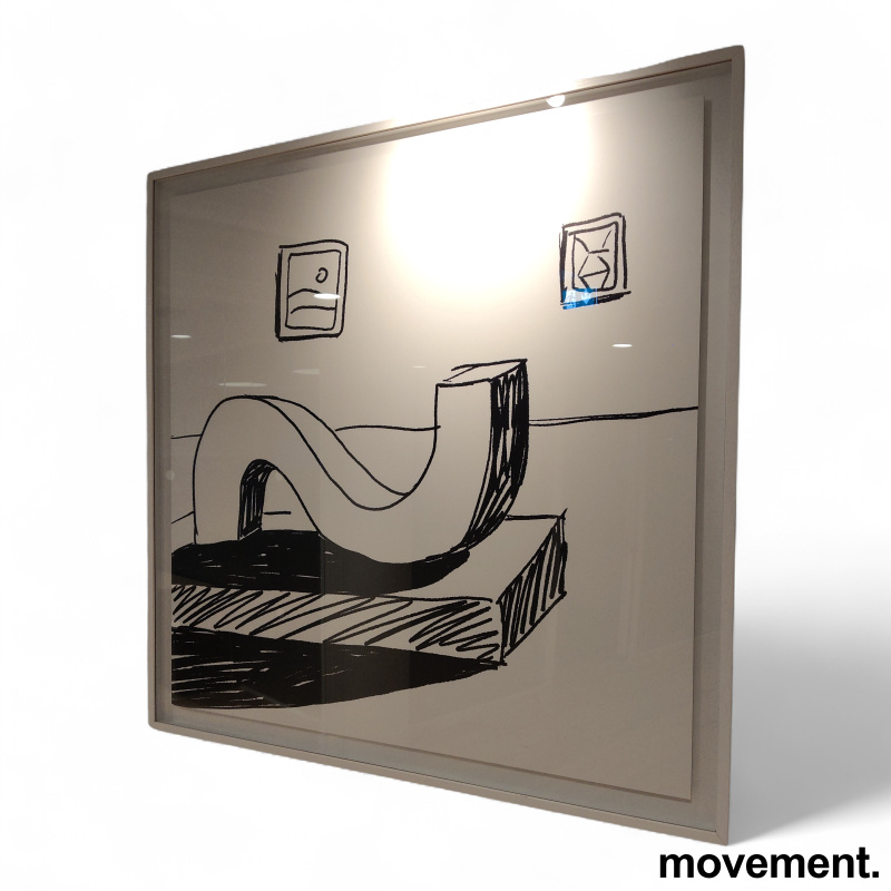 Bilde 133x133cm Liggende S sort og - 2 / 2