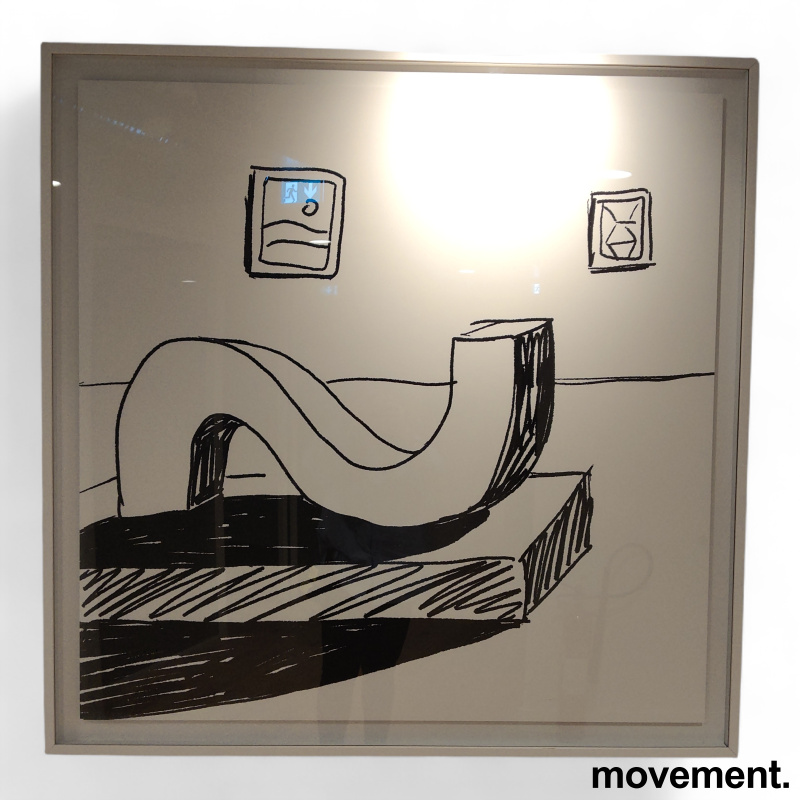 Bilde 133x133cm Liggende S sort og - 1 / 2