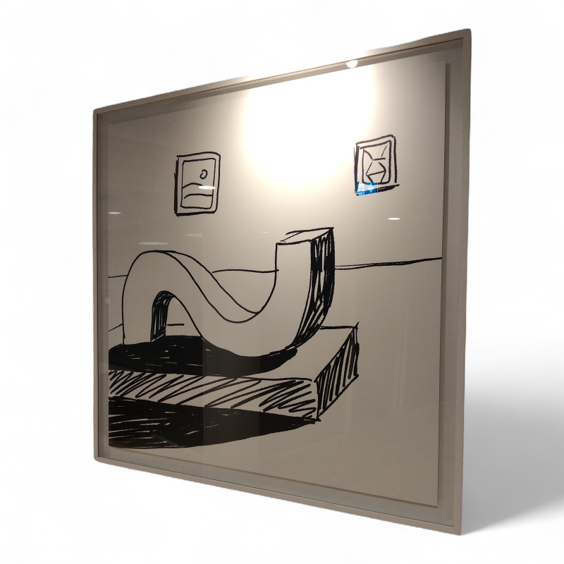 Bilde 133x133cm Liggende S sort og