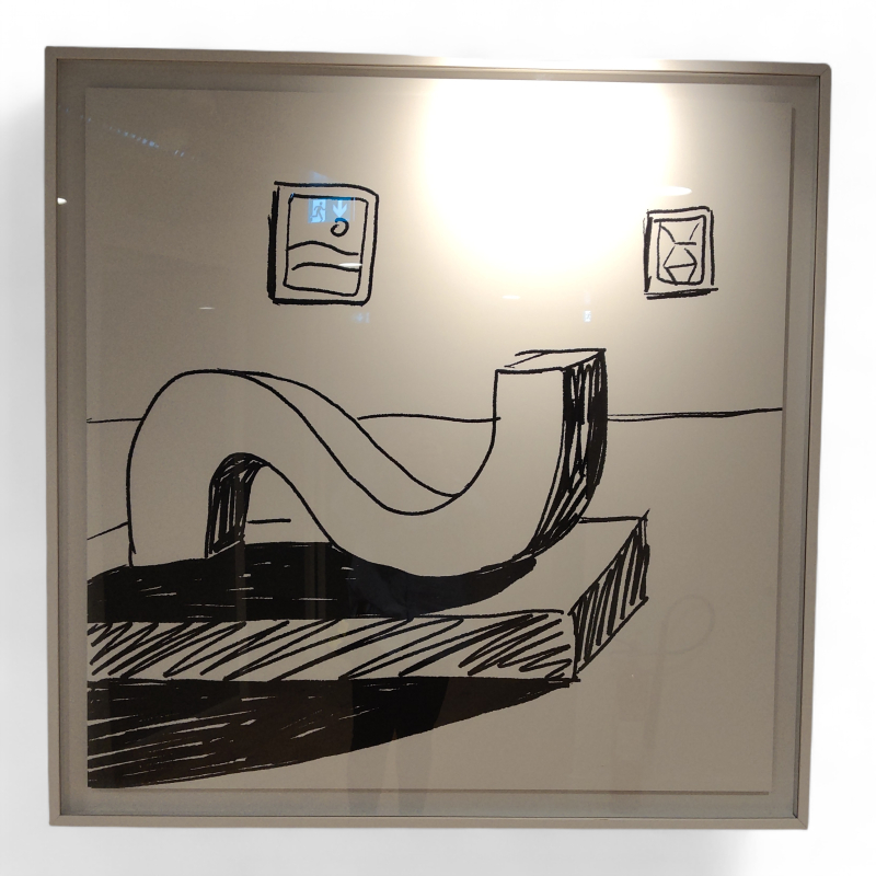 Bilde 133x133cm Liggende S sort og