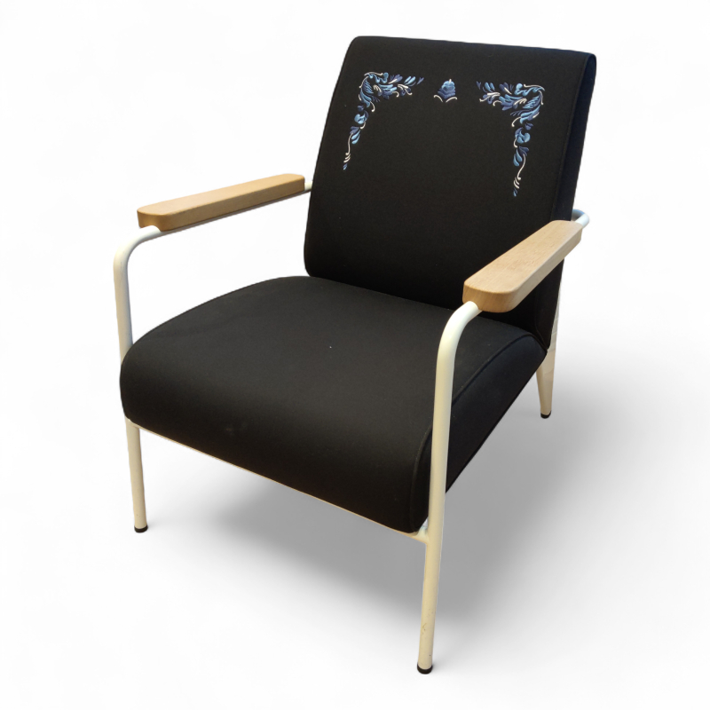  Fauteuil de Salon Sort stoff med