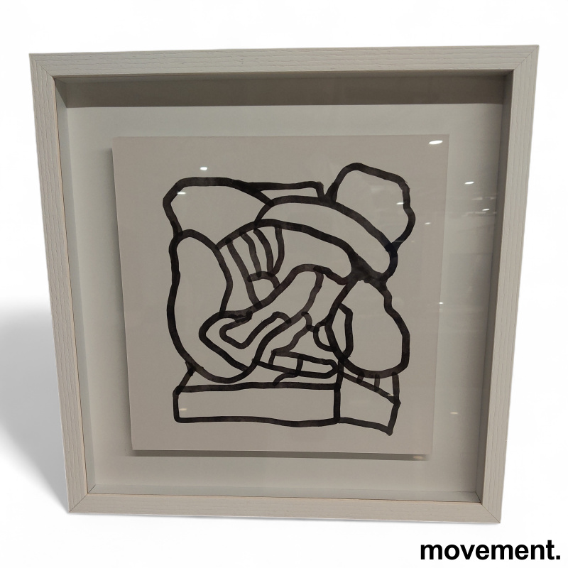 Bilde 42x42cm 1 sort og hvit, Pent