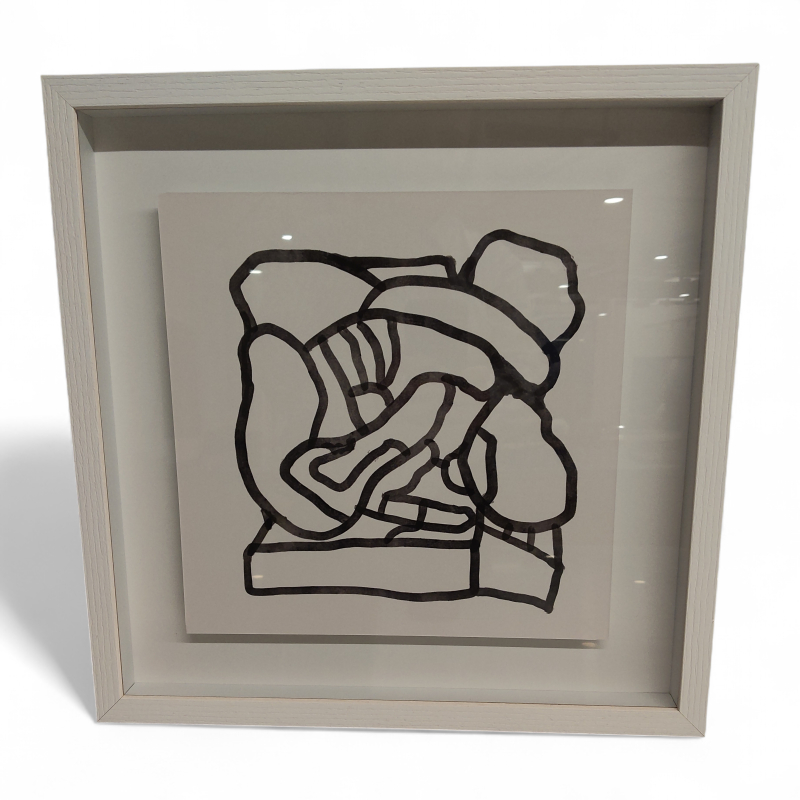 Bilde 42x42cm 1 sort og hvit, Pent