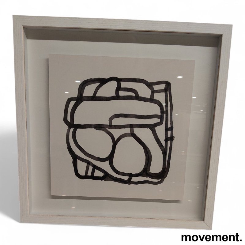 Bilde 42x42cm 2 sort og hvit, Pent