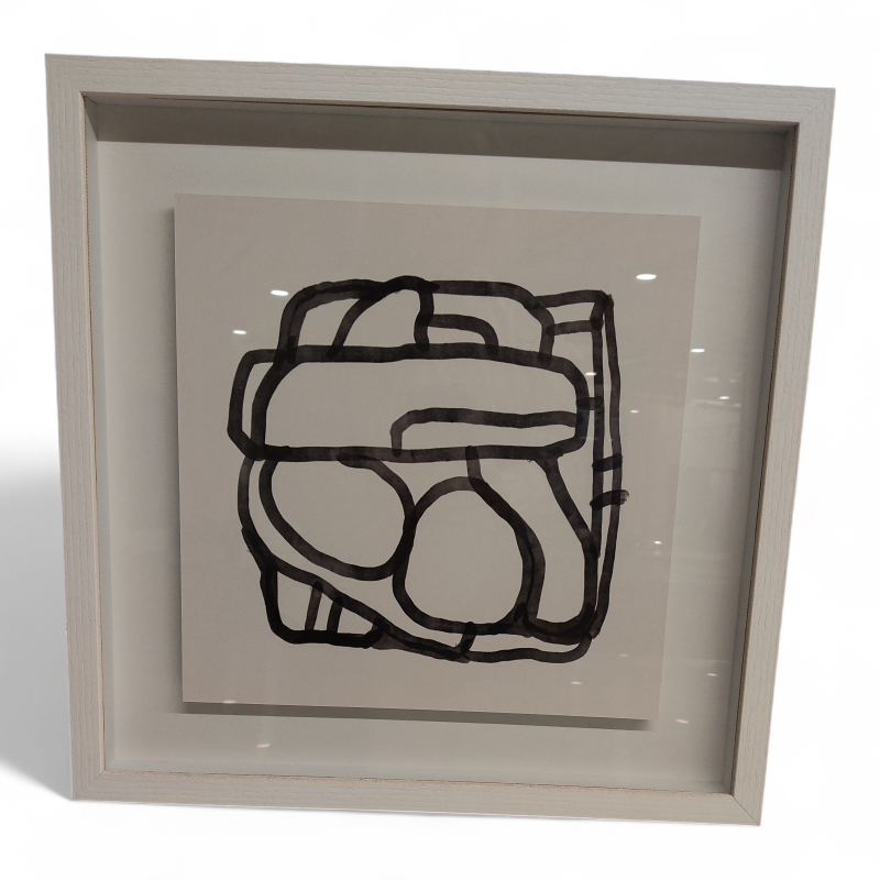 Bilde 42x42cm 2 sort og hvit, Pent