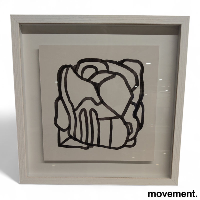 Bilde 42x42cm 3 sort og hvit, Pent