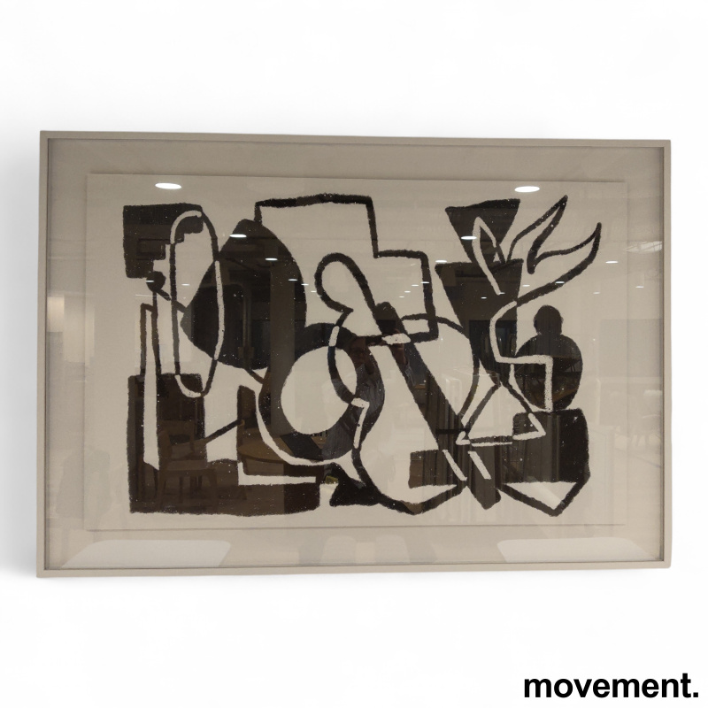 Bilde 162x113cm Sort og hvit, Pent