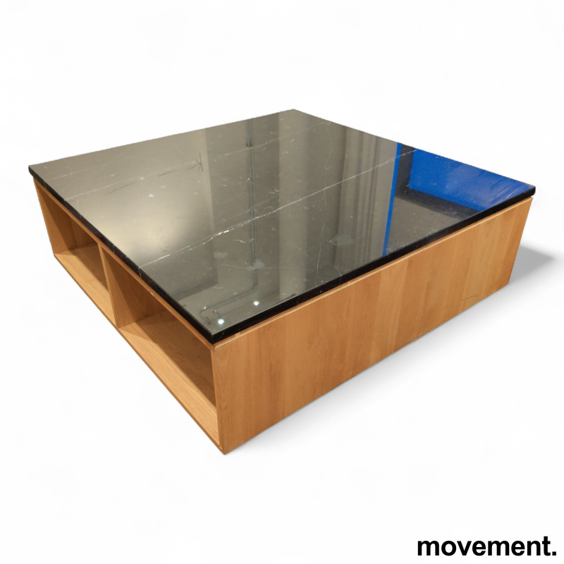 Loungebord med hylle, stenplate - 2 / 3