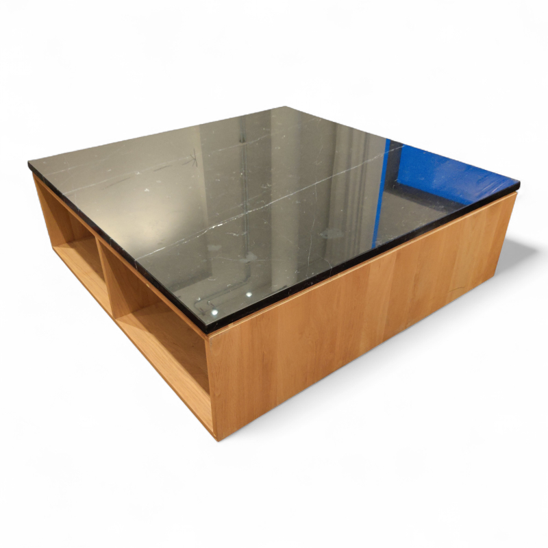 Loungebord med hylle, stenplate