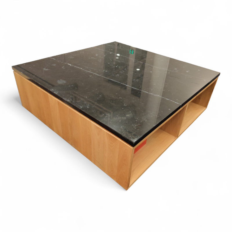 Loungebord med hylle, stenplate