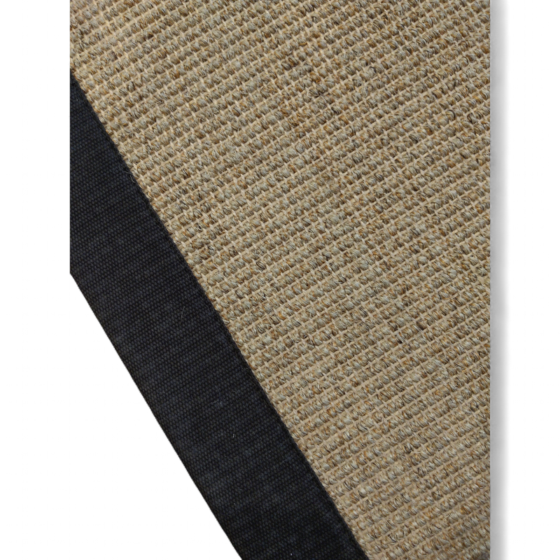 Sisal  med sort kant 420x430cm Col
