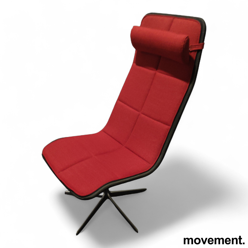 Kite loungestol Rødt stoff, sort - 1 / 2