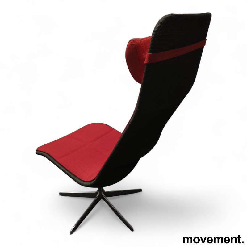 Kite loungestol Rødt stoff, sort - 2 / 2