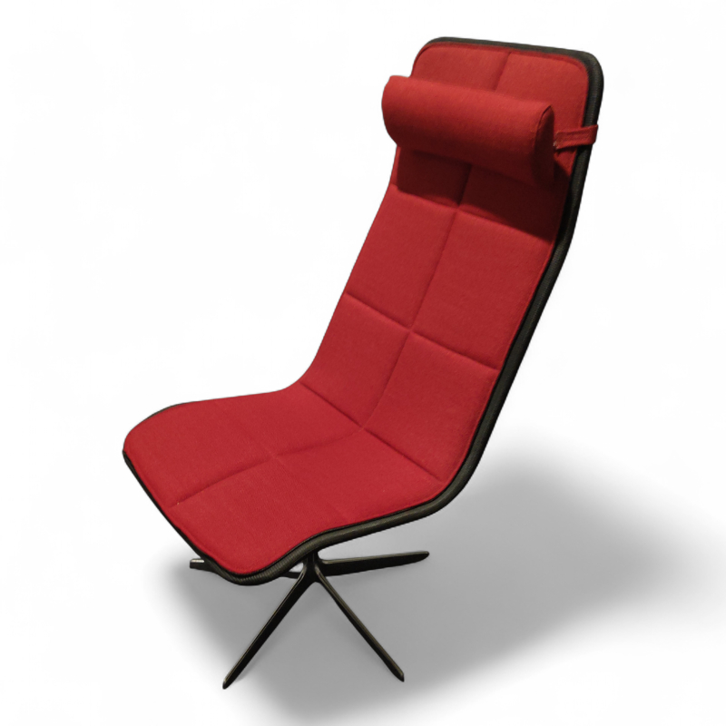 Kite loungestol Rødt stoff, sort