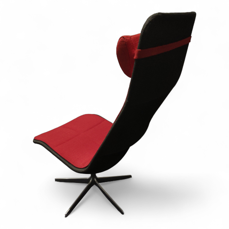 Kite loungestol Rødt stoff, sort