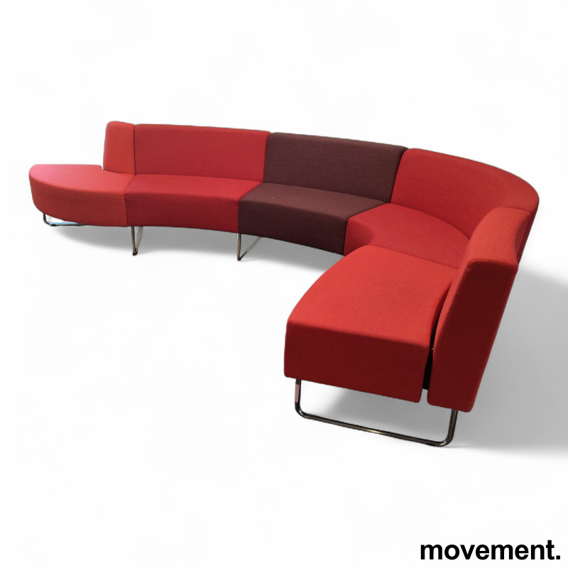 Gap modulsofa 5 moduler Rødt stoff, - 2 / 3