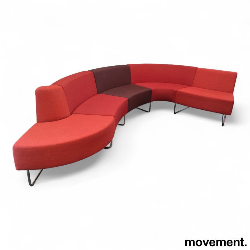 Gap modulsofa 5 moduler Rødt stoff, - 1 / 3