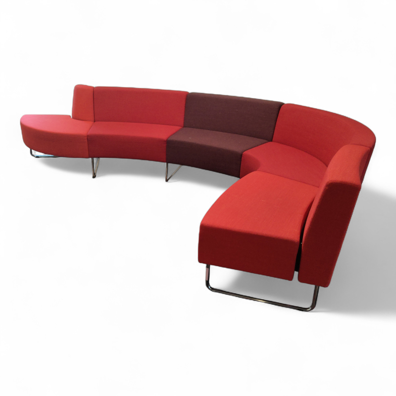 Gap modulsofa 5 moduler Rødt stoff,