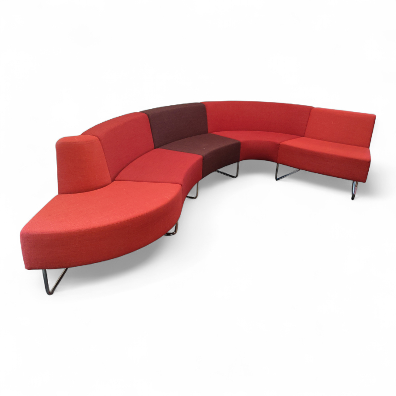 Gap modulsofa 5 moduler Rødt stoff,