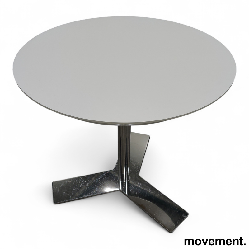 Column Ø=80cm Hvit laminat krom - 1 / 2