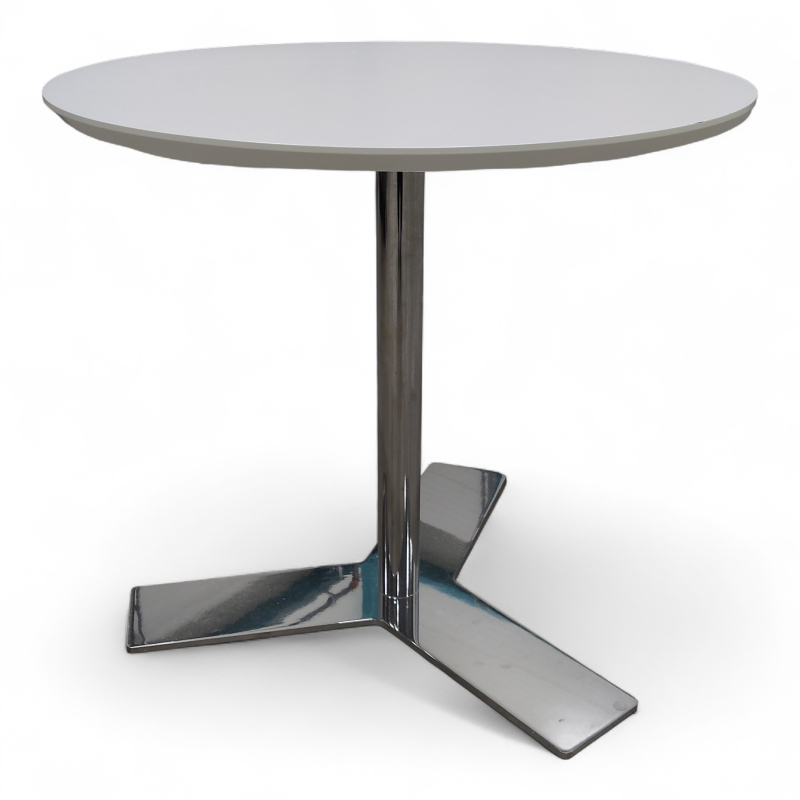 Column Ø=80cm Hvit laminat krom