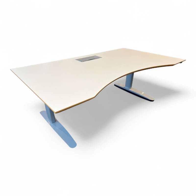 Hevsenk skrivebord 180x100cm Hvit