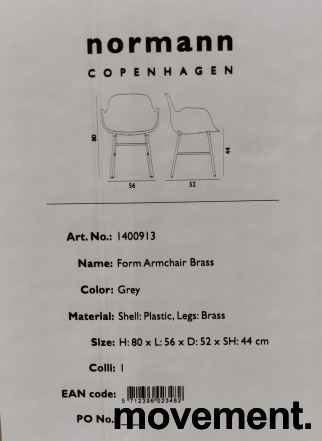 Form Armchair metal Grå plast, ben - 5 / 5