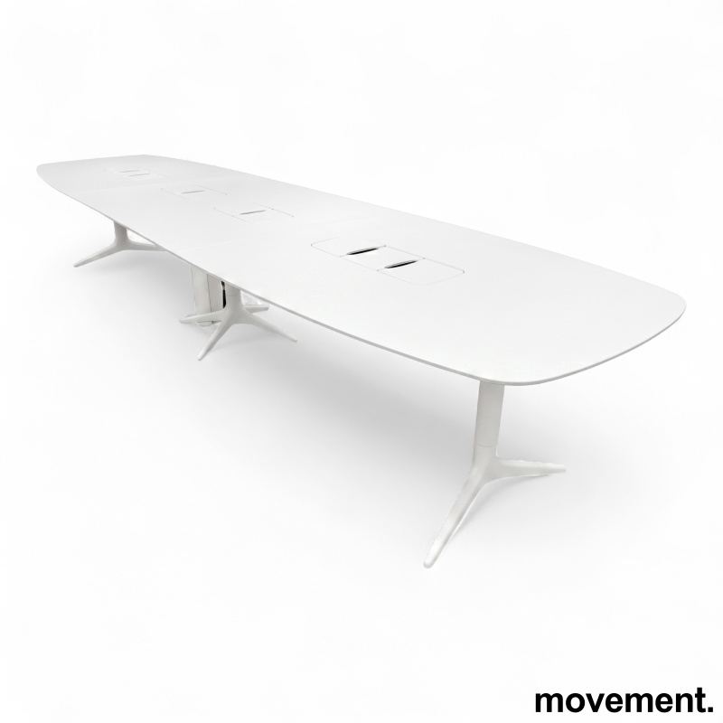 HideTech møtebord 420x110cm Hvit