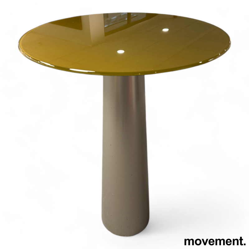 Totem barbord Ø80 Gul glassplate