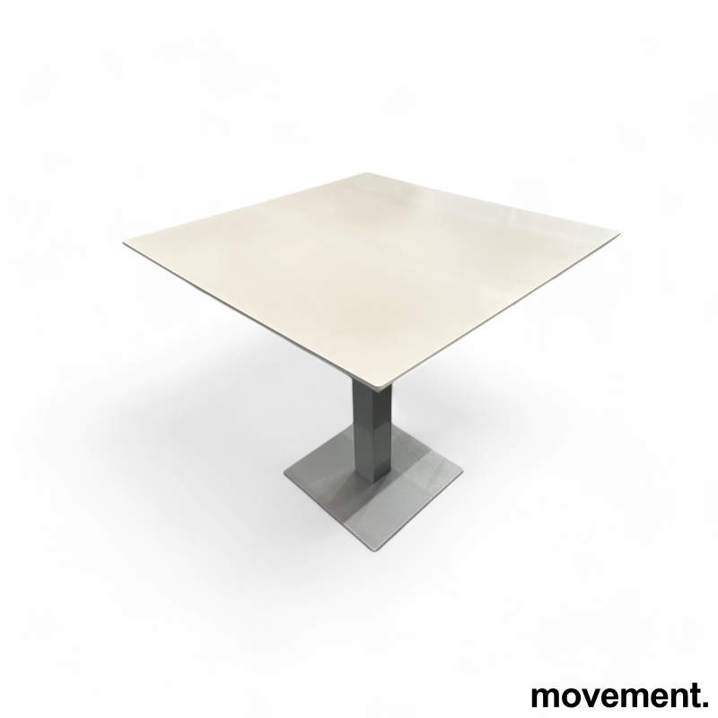 Kafebord 80x80cm Hvit laminat grått